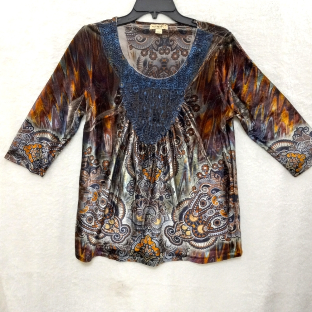 Women's Multicolor Paisley Top
